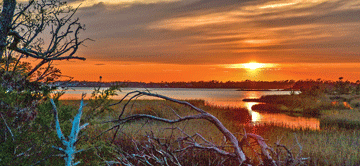 Swansboro waterfront at sunset